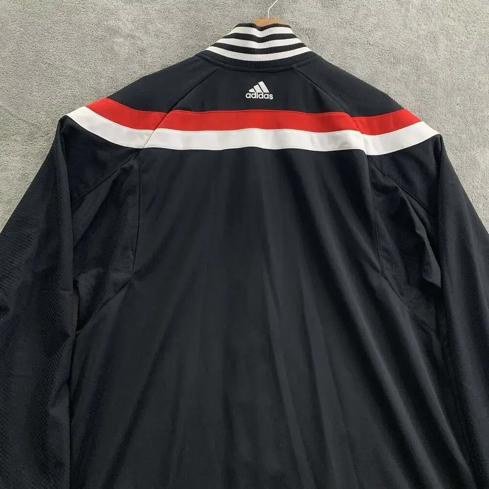 Adidas Warmup Jacket Men XL +2 Length Chicago Bulls Snap Black NBA Training 2014